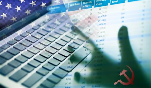 '圖2：中共竊取的目標不僅是美國的技術、經濟和軍事數據。圖片來源：明慧網合成'