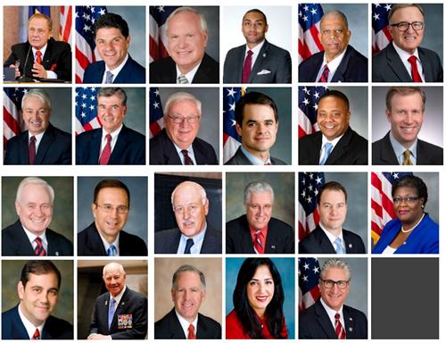 '圖3：決議案由紐約州第四十二選區參議員約翰﹒博納西奇（John J. Bonacic）發起，二十二個參議員共同簽署贊成。上圖從左到右，從上至下：約翰﹒博納西奇（John J. Bonacic），參議員艾米多額（Amedore），艾維拉（ Avella），貝利（Bailey），博伊爾（ Boyle），布雷斯林（Breslin），布魯克斯（Brooks），卡努西西（Carlucci），科姆（Comrie），迪福蘭四斯克（DeFrancisco），高登（Golden），格瑞佛（Griffo），漢密爾頓（Hamilton），雅各布斯（Jacobs），蘭紮（Lanza），拉金（ Larkin），拉瓦爾（Lavalle），馬爾切利諾（Marcellino），奧托（Ortt），佩爾紹德（Persaud），阮仁浩福（Ranzenhofer），薩維諾（Savino）和泰迪斯蔻（Tedisco）。'