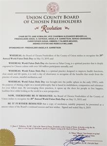 圖3：新澤西州友聯郡（Union County）議會褒獎法輪大法。