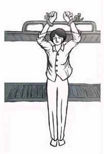 '中共體罰示意圖：罰站'