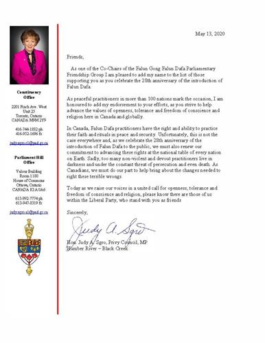 '圖4：國會議員朱迪﹒格羅 （Hon. Judy A. Sgro， ）'