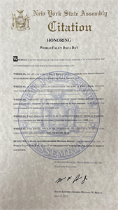 圖15：紐約州第六十二選區眾議員邁克爾﹒瑞利(Michael Reilly) 褒獎世界法輪大法日。他在褒獎中說：法輪大法是一座光明的燈塔。